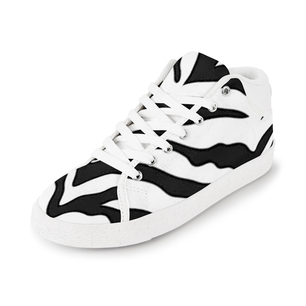 Ti Amo I love you - Exclusive Brand - Black & White - Zebra -  Womens Chukka Canvas Shoes