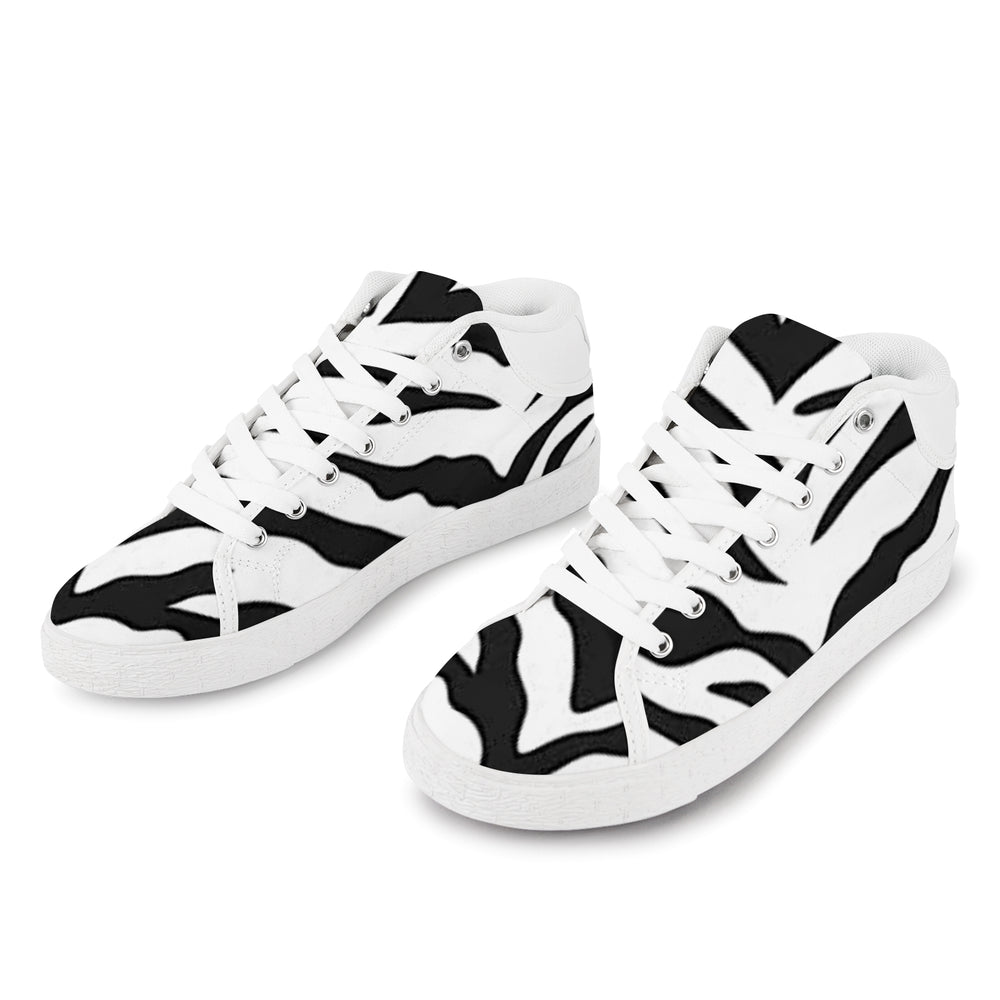 Ti Amo I love you - Exclusive Brand - Black & White - Zebra -  Womens Chukka Canvas Shoes - Sizes 5-11