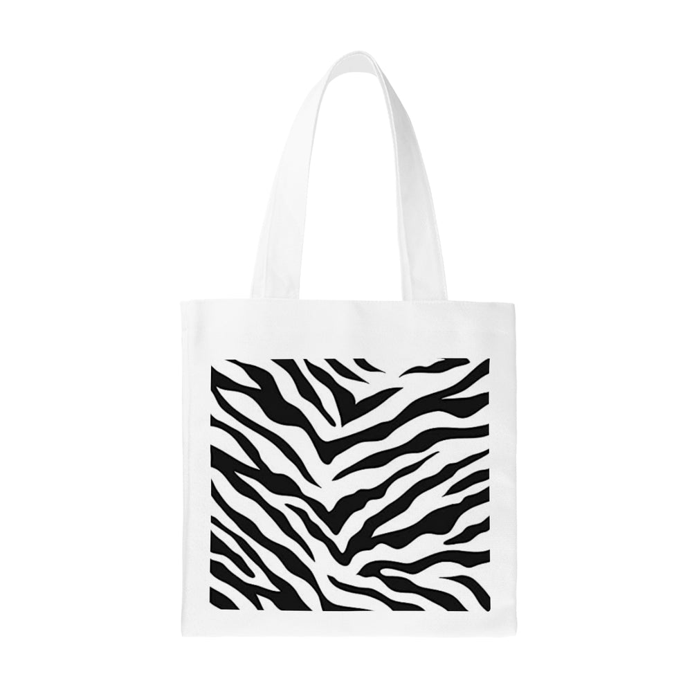 Ti Amo I love you - Exclusive Brand - Black & White - Zebra Stripe - Small Canvas Tote Bag