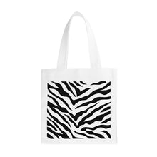 Load image into Gallery viewer, Ti Amo I love you - Exclusive Brand - Black &amp; White - Zebra Stripe - Small Canvas Tote Bag
