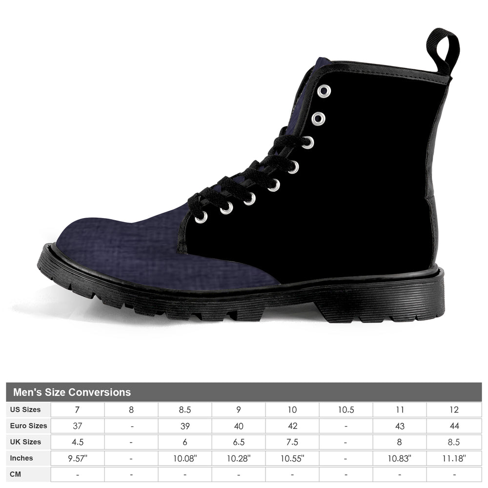 Ti Amo I love you - Exclusive brand - Men's Lace-Up Canvas Boots - Black Soles - Sizes 7-12
