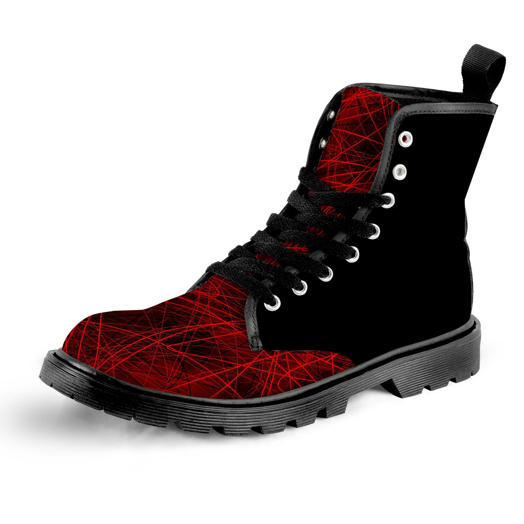 Ti Amo I love you - Exclusive brand - Men's Lace-Up Canvas Boots - Black Soles