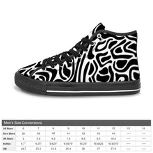 Load image into Gallery viewer, Ti Amo I love you - Exclusive Brand - Black &amp; White - Men&#39;s High Top Canvas Shoes - Black Soles
