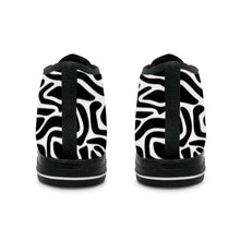 Load image into Gallery viewer, Ti Amo I love you - Exclusive Brand - Black &amp; White - Men&#39;s High Top Canvas Shoes - Black Soles
