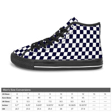 Load image into Gallery viewer, Ti Amo I love you - Exclusive Brand - Black &amp; White - Checkered - Men&#39;s High Top Canvas Shoes - Black Soles
