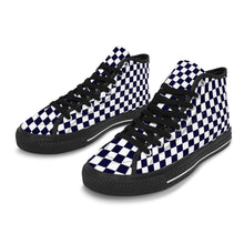 Load image into Gallery viewer, Ti Amo I love you - Exclusive Brand - Black &amp; White - Checkered - Men&#39;s High Top Canvas Shoes - Black Soles
