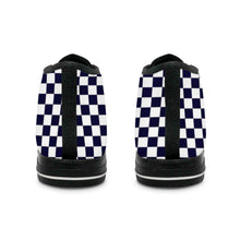 Load image into Gallery viewer, Ti Amo I love you - Exclusive Brand - Black &amp; White - Checkered - Men&#39;s High Top Canvas Shoes - Black Soles
