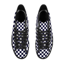 Load image into Gallery viewer, Ti Amo I love you - Exclusive Brand - Black &amp; White - Checkered - Men&#39;s High Top Canvas Shoes - Black Soles

