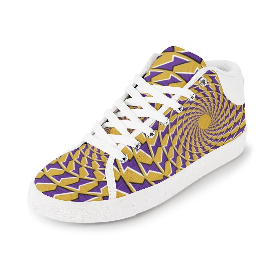 Ti Amo I love you - Exclusive Brand - Desert & Dark Lavender Optical Illusion- Men's Chukka Canvas Shoes