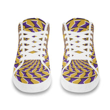 Load image into Gallery viewer, Ti Amo I love you - Exclusive Brand - Desert &amp; Dark Lavender Optical Illusion- Men&#39;s Chukka Canvas Shoes
