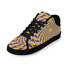 Load image into Gallery viewer, Ti Amo I love you - Exclusive Brand - Desert &amp; Dark Lavender Optical Illusion- Men&#39;s Chukka Canvas Shoes
