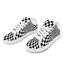 Load image into Gallery viewer, Ti Amo I love you - Exclusive Brand - Black &amp; White Optical Illusion - Men&#39;s Chukka Canvas Shoes
