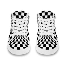 Load image into Gallery viewer, Ti Amo I love you - Exclusive Brand - Black &amp; White Optical Illusion - Men&#39;s Chukka Canvas Shoes
