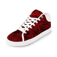 Load image into Gallery viewer, Ti Amo I love you - Exclusive Brand - Deep Red with Red Abstract Stripes - Men&#39;s Chukka Canvas Shoes
