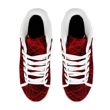 Load image into Gallery viewer, Ti Amo I love you - Exclusive Brand - Deep Red with Red Abstract Stripes - Men&#39;s Chukka Canvas Shoes
