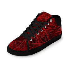 Load image into Gallery viewer, Ti Amo I love you - Exclusive Brand - Deep Red with Red Abstract Stripes - Men&#39;s Chukka Canvas Shoes
