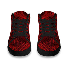 Load image into Gallery viewer, Ti Amo I love you - Exclusive Brand - Deep Red with Red Abstract Stripes - Men&#39;s Chukka Canvas Shoes
