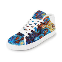 Load image into Gallery viewer, Ti Amo I love you - Exclusive Brand - Blue Marbelized Mashup - Men&#39;s Chukka Canvas Shoes
