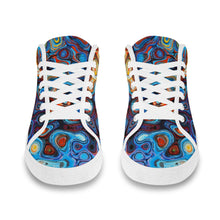 Load image into Gallery viewer, Ti Amo I love you - Exclusive Brand - Blue Marbelized Mashup - Men&#39;s Chukka Canvas Shoes
