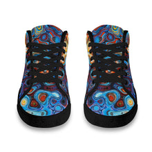 Load image into Gallery viewer, Ti Amo I love you - Exclusive Brand - Blue Marbelized Mashup - Men&#39;s Chukka Canvas Shoes
