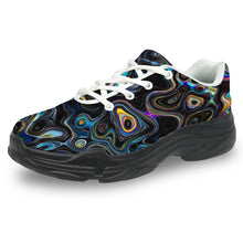 Load image into Gallery viewer, Ti Amo I love you - Exclusive Brand - Black with Colorful Oil Spill - Men&#39;s Chunky Shoes
