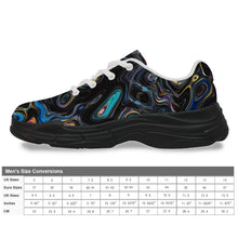 Load image into Gallery viewer, Ti Amo I love you - Exclusive Brand - Black with Colorful Oil Spill - Men&#39;s Chunky Shoes
