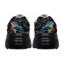 Load image into Gallery viewer, Ti Amo I love you - Exclusive Brand - Black with Colorful Oil Spill - Men&#39;s Chunky Shoes
