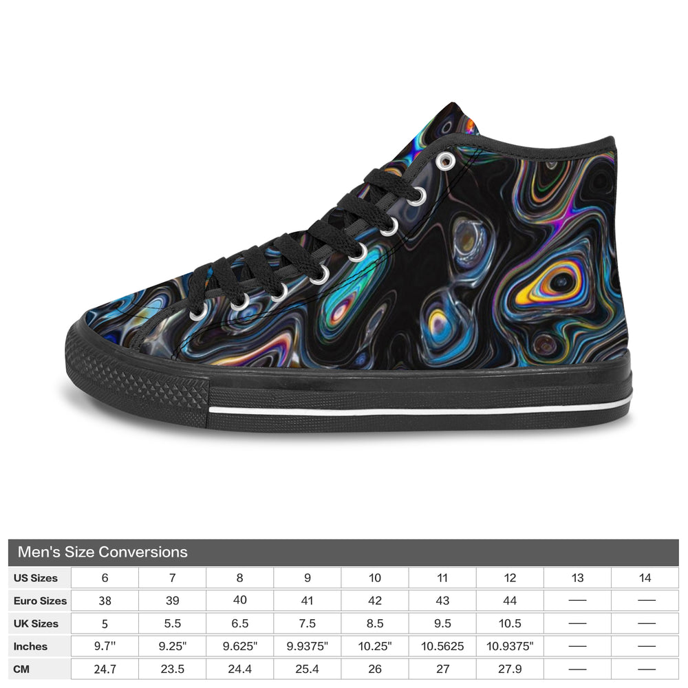 Ti Amo I love you Exclusive Brand - Black Geode - Men's High Top Canvas Shoes