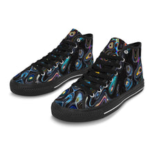 Load image into Gallery viewer, Ti Amo I love you Exclusive Brand - Black Geode - Men&#39;s High Top Canvas Shoes
