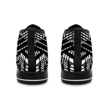 Load image into Gallery viewer, Ti Amo I love you Exclusive Brand - Black &amp; White Line Art - Men&#39;s High Top Canvas Shoes
