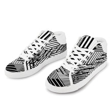 Load image into Gallery viewer, Ti Amo I love you - Exclusive Brand - Black &amp; White Line Art - Men&#39;s Chukka Canvas Shoes
