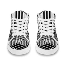 Load image into Gallery viewer, Ti Amo I love you - Exclusive Brand - Black &amp; White Line Art - Men&#39;s Chukka Canvas Shoes
