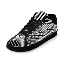 Load image into Gallery viewer, Ti Amo I love you - Exclusive Brand - Black &amp; White Line Art - Men&#39;s Chukka Canvas Shoes
