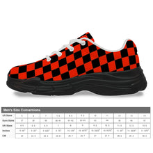 Load image into Gallery viewer, Ti Amo I love you - Exclusive Brand - Scarlet &amp; Black Checkered - Men&#39;s Chunky Shoes
