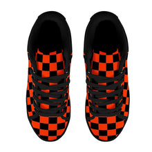 Load image into Gallery viewer, Ti Amo I love you - Exclusive Brand - Tomato Red &amp; Black Checkered Pattern - Men&#39;s Chukka Canvas Shoes
