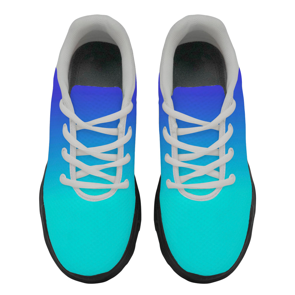 Ti Amo I love you - Exclusive Brand - Gradient Royal Blue & Aqua / Cyan - Men's Chunky Shoes - Sizes 5-14
