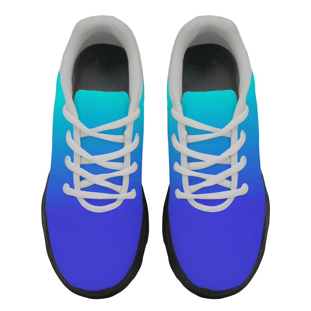 Ti Amo I love you - Exclusive Brand  - Gradient Royal Blue & Bright Turquoise - Men's Chunky Shoes - Sizes 5-14