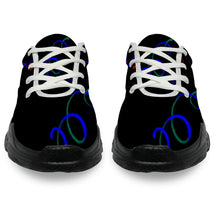 Load image into Gallery viewer, Ti Amo I love you - Exclusive Brand - Black with Dark Blue Squiggles - Men&#39;s Chunky Shoes
