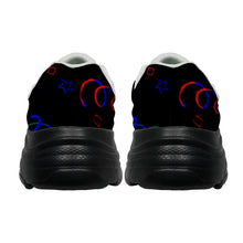 Load image into Gallery viewer, Ti Amo I love you - Exclusive Brand - Black with Dark Blue Squiggles - Men&#39;s Chunky Shoes
