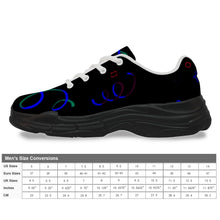 Load image into Gallery viewer, Ti Amo I love you - Exclusive Brand - Black with Dark Blue Squiggles - Men&#39;s Chunky Shoes
