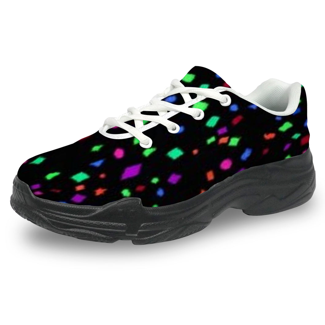 Ti Amo I love you - Exclusive Brand - Black with Colorful Confetti - Men's Chunky Shoes