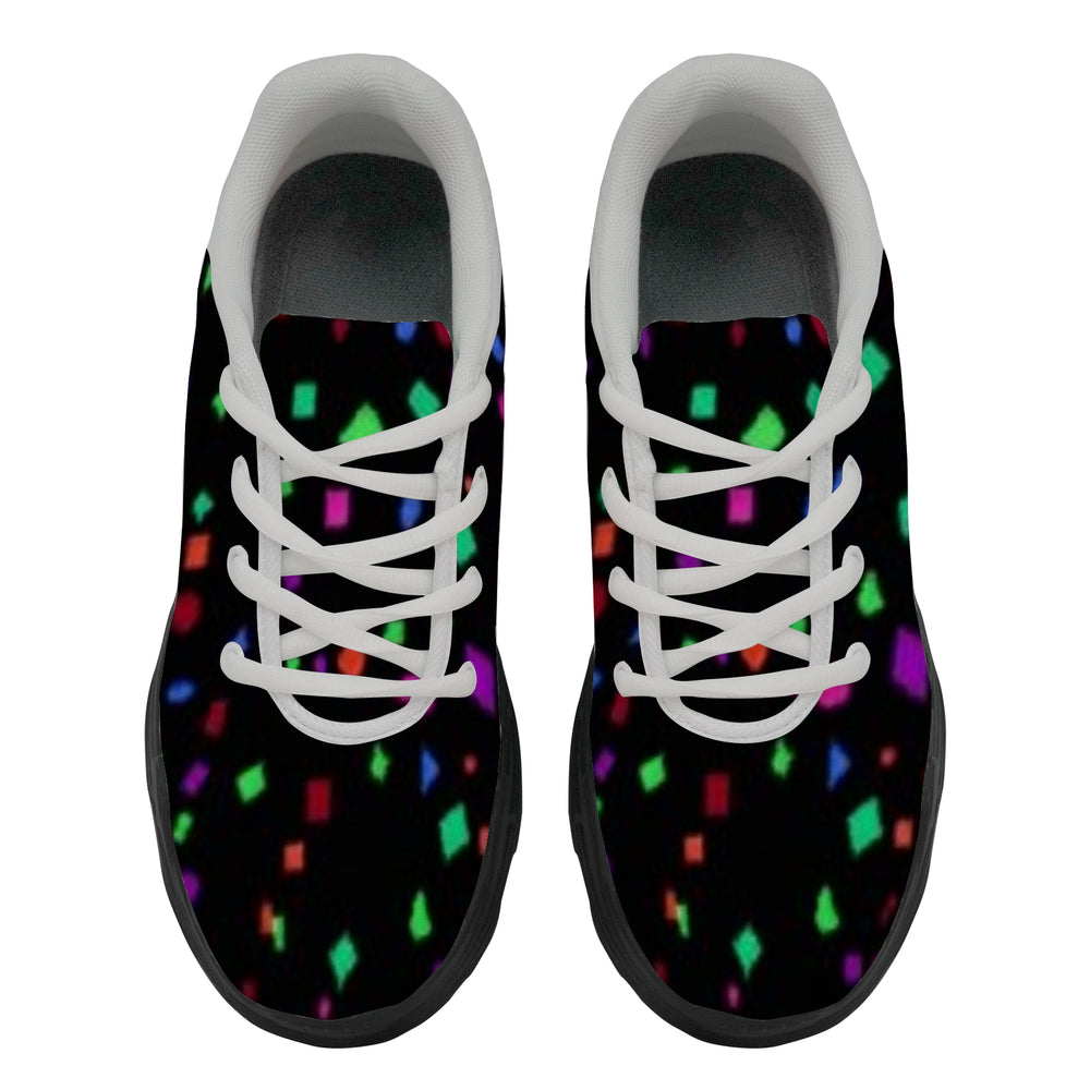 Ti Amo I love you - Exclusive Brand - Black with Colorful Confetti - Men's Chunky Shoes - Sizes 5-14