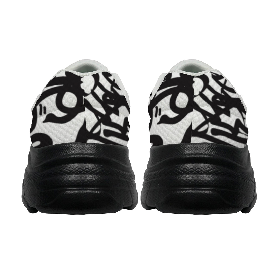 Ti Amo I love you - Exclusive Brand - Black & White Squiggles - Men's Chunky Shoes - Sizes 5-14