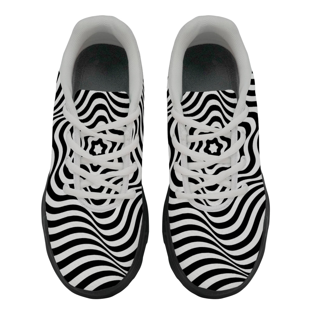 Ti Amo I love you - Exclusive Brand - Black & White Optical Illusion - Men's Chunky Shoes - Sizes 5-14