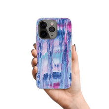 Load image into Gallery viewer, Ti Amo I love you - Exclusive Brand - Mulberry &amp; Kashmir Blue Paint Pattern - iPhone 13 Pro Phone Case | TPU
