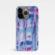 Load image into Gallery viewer, Ti Amo I love you - Exclusive Brand - Mulberry &amp; Kashmir Blue Paint Pattern - iPhone 13 Pro Phone Case | TPU
