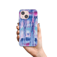 Load image into Gallery viewer, Ti Amo I love you - Exclusive Brand - Mulberry &amp; Kashmir Blue Floating Paint Pattern - iPhone 13 Mini Phone Case | TPU
