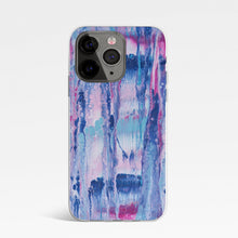 Load image into Gallery viewer, Ti Amo I love you - Exclusive Brand - Mulberry &amp; Kashmir Blue Floating Paint Pattern - iPhone 13 Pm Phone Case | TPU
