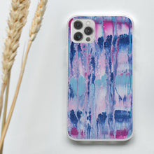 Load image into Gallery viewer, Ti Amo I love you - Exclusive Brand - Mulberry &amp; Kashmir Blue Floating Paint Pattern - iPhone 11 Pro Phone Case | TPU
