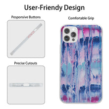 Load image into Gallery viewer, Ti Amo I love you - Exclusive Brand - Mulberry &amp; Kashmir Blue Floating Paint Pattern - iPhone 11 Pro Phone Case | TPU
